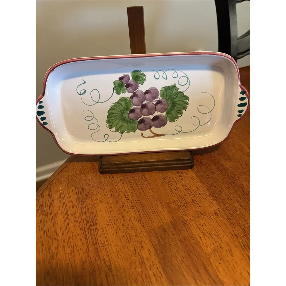 Deruta Signed Hand painted‎ In Italy Serving Dish Tray Platter 11x5